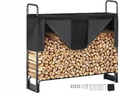 Productafbeelding van Famanu Houtopslag, buitengebruik, met waterdichte afdekking, 386 x 36 x 117 cm