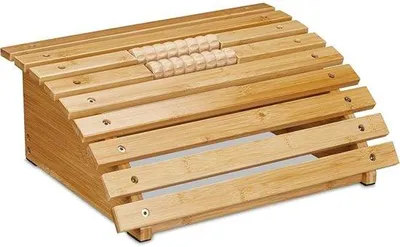 Produktbild von Famanu Fußstütze mit Fußmassage-Rollern - Bambus, Natur