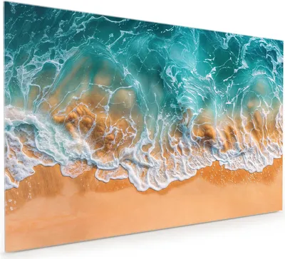 Produktbild von Küchenrückwand Spritzschutz Glas mit Motiv Meereswellen 40 x 40 cm