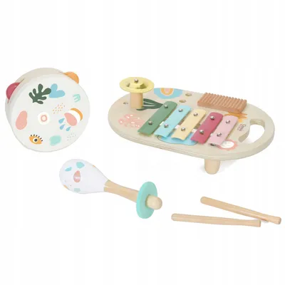 Produktbild von CLASSIC WORLD Satz Musikinstrumente für Kinder Becken, Trommel, Rassel 5 Elemente
