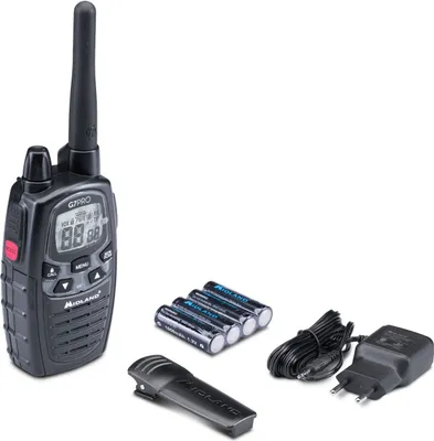 Produktbild von Midland G7 Pro Walkie Talkie, Professioneller Mobilfunk (PMR), 69 Kanäle, 446.00625 - 446.09375 MHz, 10 m, LCD, AA