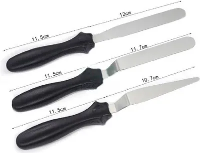 Obrázek produktu pro Jumada - Špachtle - Ohnutá - Dekorativní - Černá - 3 kusy