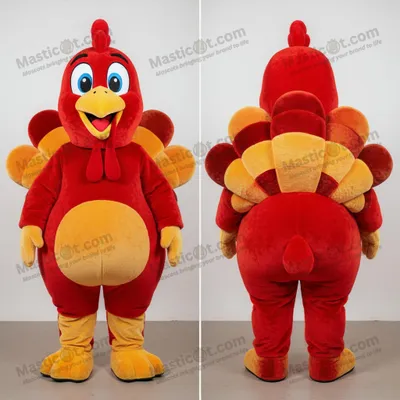 Image de Mascotte MASTICOT en Peluche Dindon Écarlate