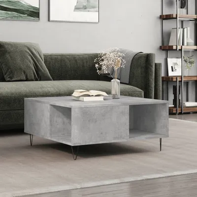 Produktbild von The Living Store Couchtisch Betongrau 80x80x36,5 cm Holzwerkstoff
