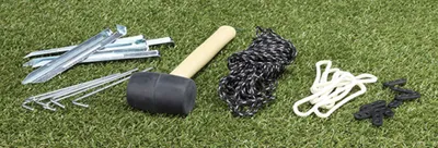 Produktbild von Campingzubehör Set 30teilig Zelt Zubehör Gummihammer Erdnägel Heringe Spannseil
