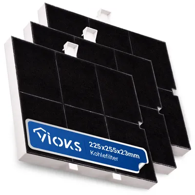 Produktbild von Aktivkohlefilter 3x passend wie Balay 00361047 Kohlefilter 255x265mm für Abzugshaube