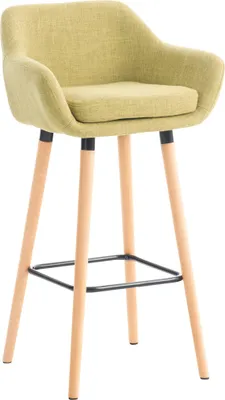 Produktbild von DELUKE® Barhocker mit Lehne Hellgrün VILO - Stoffbezug, 99x55x46cm | Barhocker mit Lehne Tresenhocker Barstuhl Küchenhocker Thekenhocker hoher Stuhl