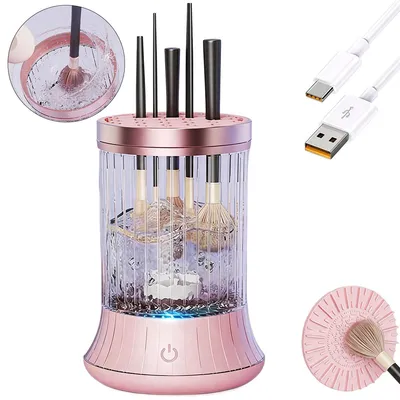 Produktbild von Elektrischer Make-up-Pinselreiniger 2-in-1, automatischer Reinigung für Make-up-Pinsel & Schwämme, wiederaufladbarer Pinselwascher