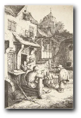 Produktbild von Kunstdruck „Der bucklige Geigenspieler“ von Adriaen van Ostade – 20 x 30 cm – ungerahmt
