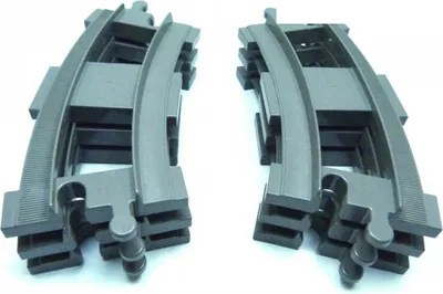 Produktbild von 6 Duplo Schienen Schiene gebogen Kurve grau Lego E