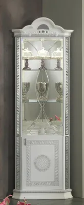 Produktbild von Eckschrank Luxus Vitrine Vitrinen Schrank Holz Schränke Italienische Stil Möbel