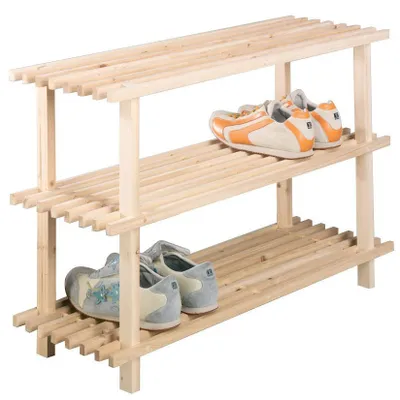 Obrázek produktu pro ZELLER Botník dřevěný 3 police 80x26x49,5cm