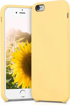 Produktbild von kwmobile Hülle kompatibel mit Apple iPhone 6 / 6S Hülle - Silikon Handy Case - Handyhülle weiche Oberfläche - kabelloses Laden - Gelb matt