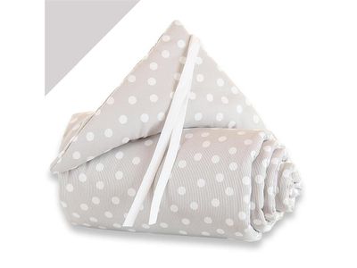 babybay Nestchen Piqué für Maxi, Boxspring und Comfort, perlgrau Punkte weiß