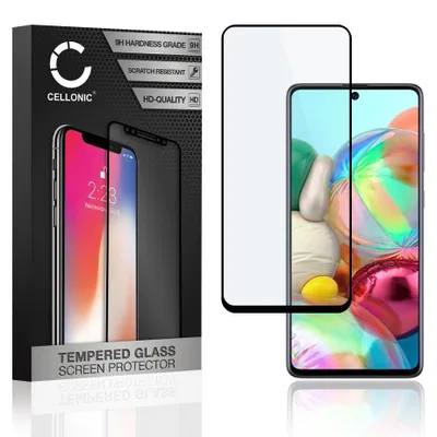 Image de Protection d'écran en verre compatible avec Samsung Galaxy A71 (SM-A715) (3D Full Cover résistance 9H 0,33mm Full Glue) smartphone téléphone portable GSM