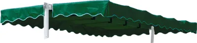 A green awning is shown against a white background.