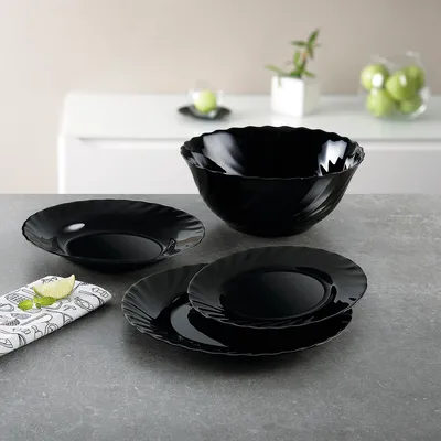 Obrázek produktu pro luminarc trianon černý skleněný talíř (ø 24,5 cm) (24 kusů)