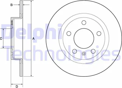 Immagine prodotto di 2x disco freno DELPHI BG4675 per OPEL Corsa D hatchback (S07) Adam (M13) 264mm