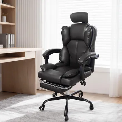 Produktbild von Ergonomischer Chefstuhl, Belüfteter Kühlsitz, Gaming‑Stuhl mit mehrwinkliger Verstellung, Bürostuhl mit Liegefunktion,sanfte Vibrationsmassage,Schwarz