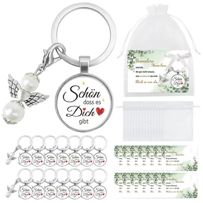 15 Schlüsselanhänger mit Schutzengel – Geschenk für Frauen