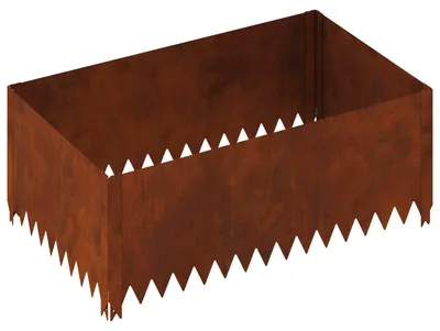 Zdjęcie produktu dla vidaXL Ograniczenie trawnika, 100 x 60 x 35 cm, stal, kolor rdzawy