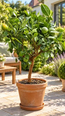 Produktbild von Lemon-Clementino – Zitronen-Clementinen-Baum, immergrüne Zitruspflanze für Balkon, Terrasse & Wintergarten – 70–100 cm inkl. Topf