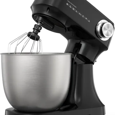 Produktbild von Küchenmaschine 4,5 L, 300 W, 12 Geschwindigkeitsstufen + Pulse-Funktion,Edelstahlschüssel,Knethaken,Rührbesen,spülmaschinenfest–ideal für Brotteig