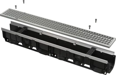 Obrázek produktu pro Žlab venkovní Alcaplast AVZ pozink.rám POZINK.ROŠT 100MM A15(25T)(1/30) AVZ