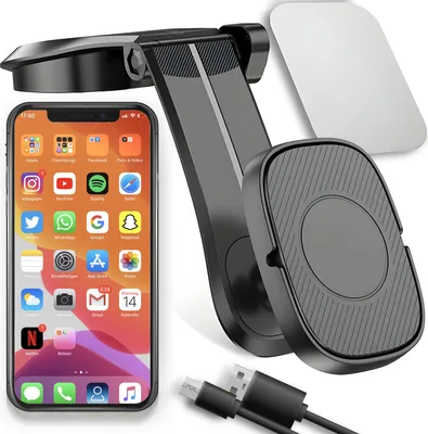 Produktbild von Handyhalterung fürs Auto – Magnetisch, für Armaturenbrett & Saugnapf, universale KFZ Halterung, Stabil & sicher, Kompatibel mit iPhone & Android Retoo