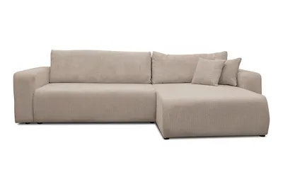 Produktbild von VENASI Ecksofa mit Schlaffunktion Luna XL, Beige Cordstoff