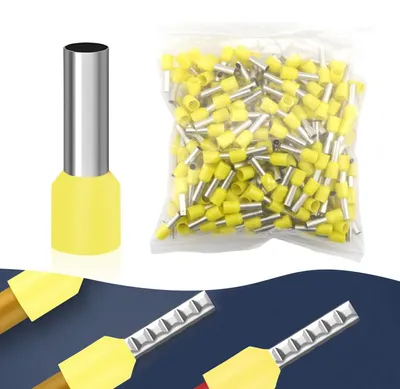 Aderendhülsen 6 mm², 300 Stück, isoliert, gelb, 12 mm lang