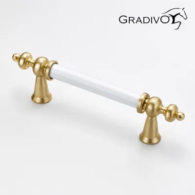 Produktbild von Möbelgriff Küchengriffe Schrankgriff Bügelgriff Schubladengriffe 302 Gold - Weiß 128 mm