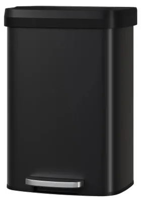 Image de Poubelle, en acier inoxydable, couvercle à fermeture douce, noire