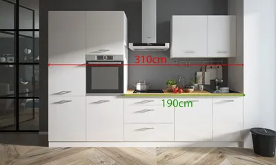 Immagine prodotto di Mobile cucina 310cm bianco / mobile cucina acrilico bianco lucido cucina moderna