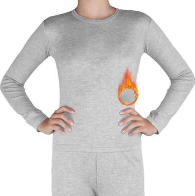 Produktbild von OCERA Thermo Unterhemd für Kinder, Warme Thermounterwäsche aus Baumwolle für den Winter-grau-146/152