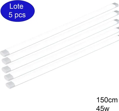 Zdjęcie produktu dla Zestaw 5 sztuk lamp LED, 150 cm, 45 W, 5400 lm, 6000 K (biały, zimny), listwy LED i oświetlenie ekranu, wysoka efektywność, idealne do biura i domu.