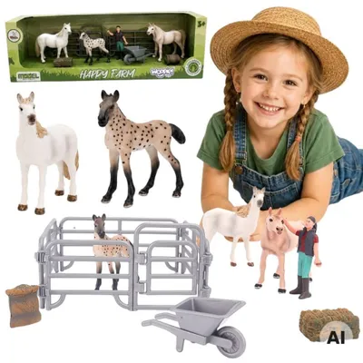 Imagen del producto de Woopie Farm Horses Figura Set Little Farmer 11 Piezas Accesorios