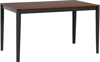 Obrázok produktu pre BELIANI Jedálenský stôl čierna tmavé drevo MDF kaučuk 135 x 80 cm obdĺžnikový tvar pre 4 osoby moderný tradičný štýl kuchyňa jedáleň