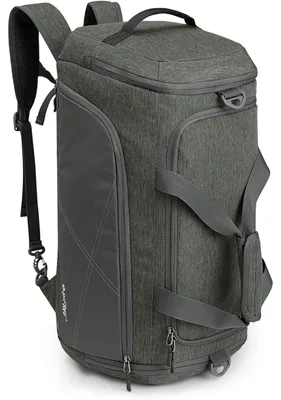 Image de Sac à dos de voyage 60L, gris clair, avec compartiment étanche et compartiment à chaussures, idéal pour le sport et les voyages