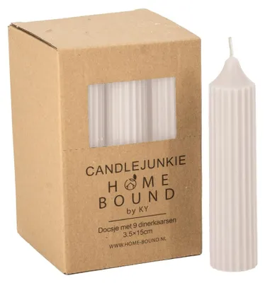 Produktbild von HomeBound Kurze geriffelte Soja-Stabkerze Beige