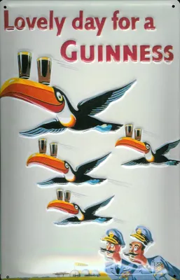 Produktbild von Blechschild Guinness Bier Lovely Day Toucan Piloten Tukan Schild retro Werbeschild