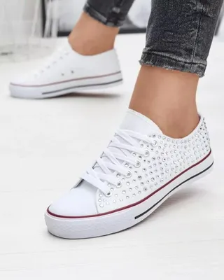 Produktbild von Damen-Sneaker mit farbigen Zirkonen in Weiß Amando- Footwear, Größe 37