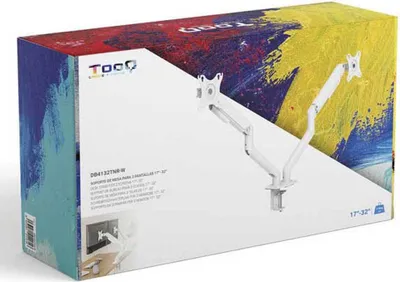 Produktbild von TooQ DB4132TNR-W, Klemme /Bolzen, 18 kg, 43,2 cm (17"), 81,3 cm (32"), 100 x 100 mm, Weiß