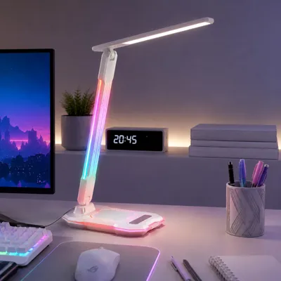 Produktbild von LED Schreibtischleuchte - dimmbar - Wireless Charging - in Weiß