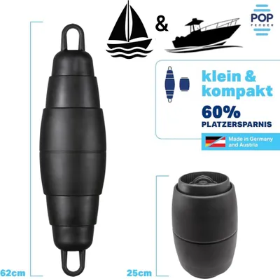 Produktbild von Pop Fender Boot teleskopierbar Schwarz
