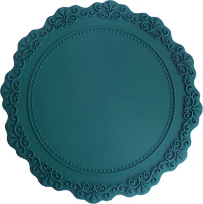 Produktbild von Tischset mit Retro-Prägung, rund, wasserdicht, ölbeständig, verbrühungshemmend, spülmaschinenfest, Essmatte, Küchenbedarf