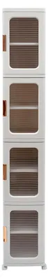 Produktbild von Mehrzweckschrank 29cm Breite, 4 Ebenen Büroschrank, Allzweckschrank, Küchenschrank in Weiß aus Holz