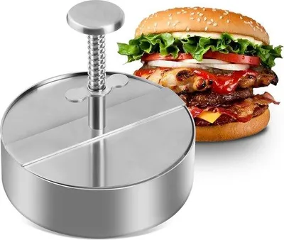 Produktbild von Famanu Burgerpresse aus 304 Edelstahl - Verstellbar, ergonomischer Griff