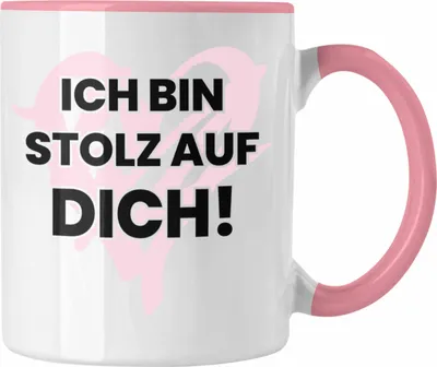 Produktbild von Trendation - Ich Bin Stolz Auf Dich Tasse Geschenk Du Hast Es Geschafft Tapfer (Rosa)