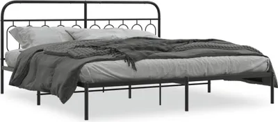 Obrázek produktu pro vidaXL Postel s čelem kovová černá 200x200 cm